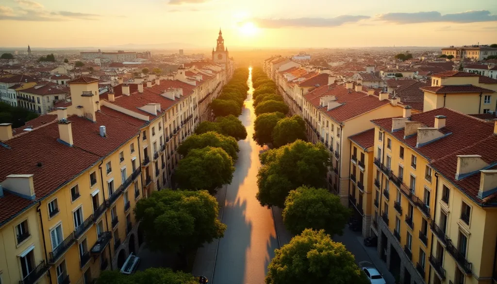 Vue aérienne du centre historique d'Aix-en-Provence avec ses
