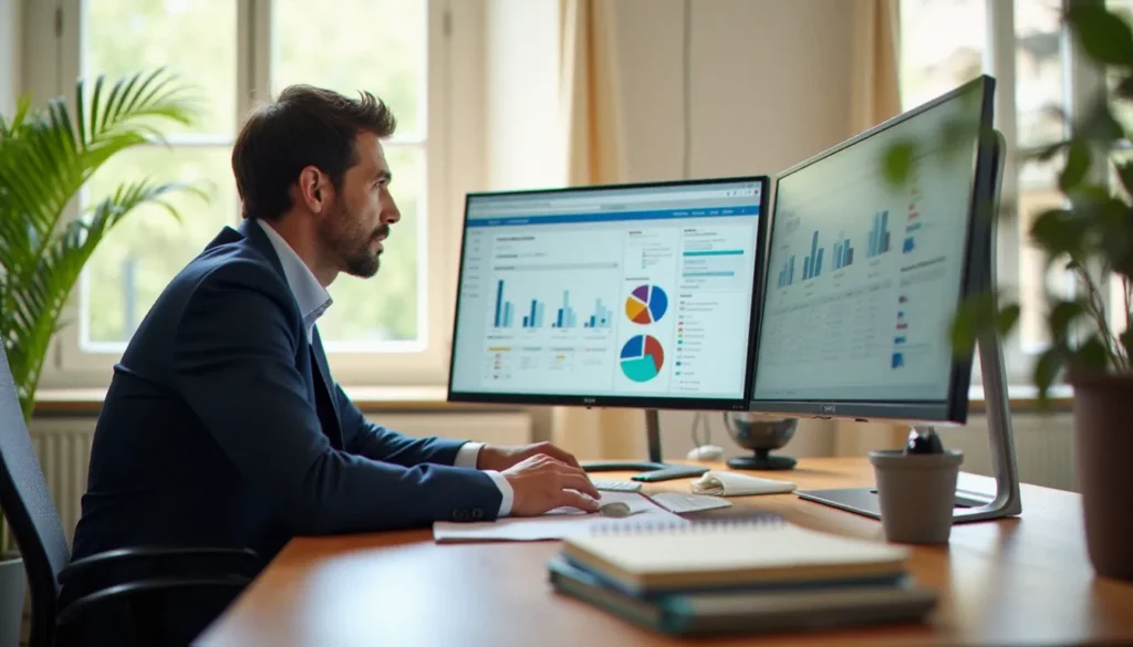 Consultant en gestion organisationnelle utilisant le logiciel Almeria