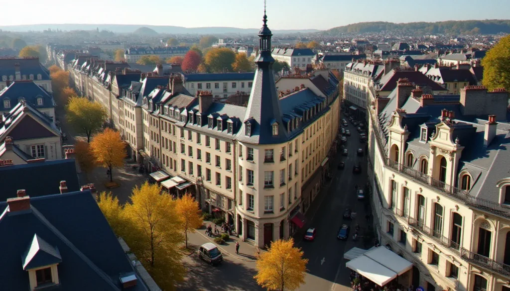 Vue aérienne du centre-ville d'Angoulême avec ses immeubles