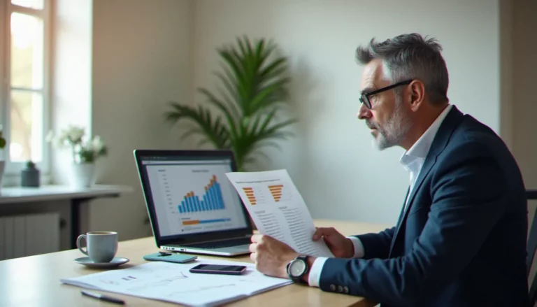 Consultant en gestion analysant les prix de la
