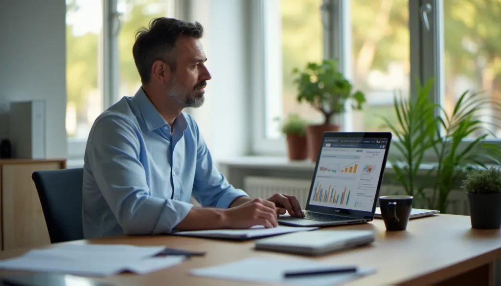 Un consultant financier analysant les performances de la