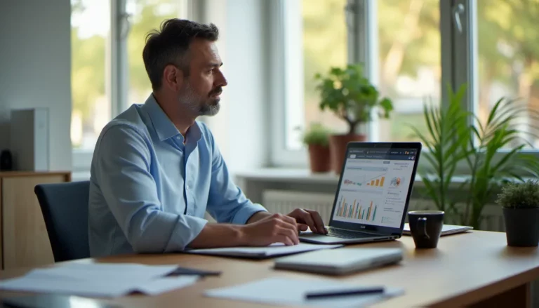 Un consultant financier analysant les performances de la