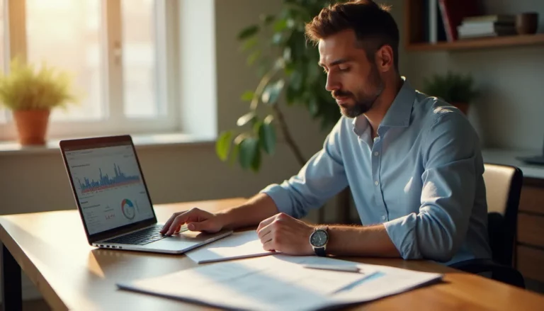 Consultant financier analysant un avis gestion pilotée Linxea