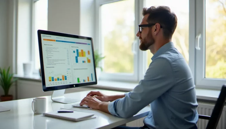 Gestionnaire locatif analysant les données de gestion prix