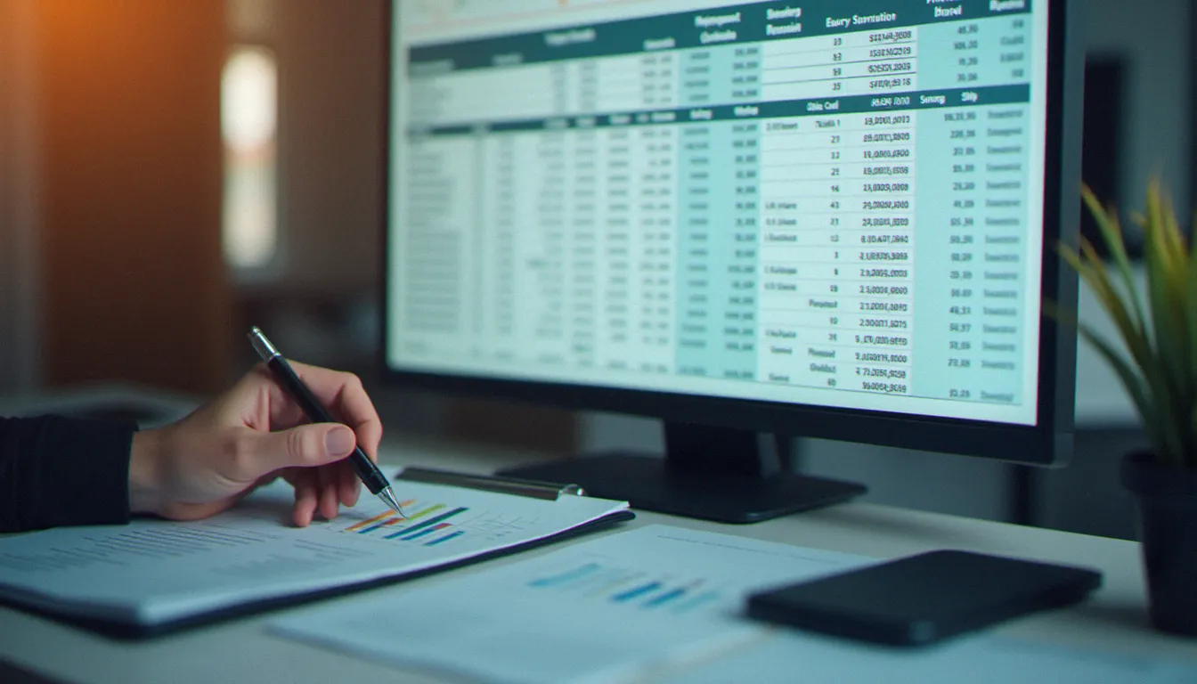 Tableau détaillé des composantes visibles et cachées du prix de gestion affiché sur un écran d'ordinateur dans un espace de travail professionnel