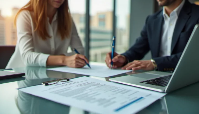 Un administrateur de biens analysant un contrat de