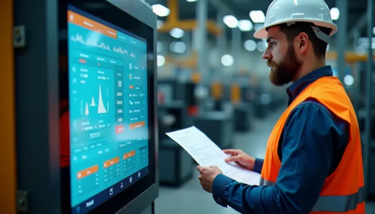 Ingénieur industriel effectuant la gestion recette Vijeo Designer sur un terminal IHM Magelis en environnement de production