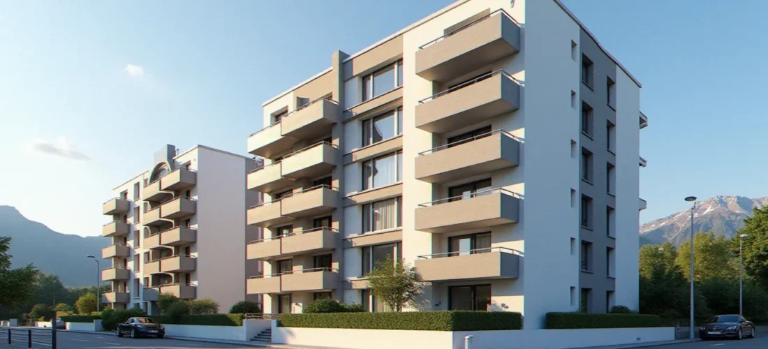 Immeuble de copropriété moderne à Annemasse avec balcons