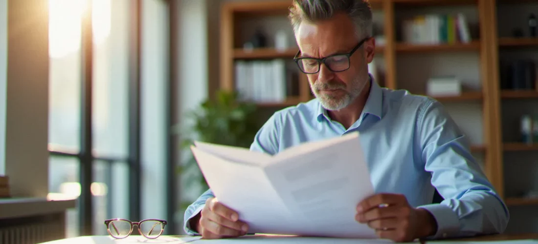 Un consultant immobilier analysant des avis gestion locative