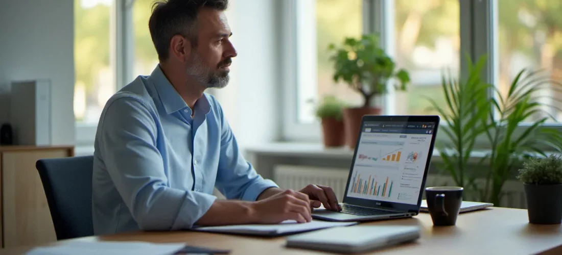 Un consultant financier analysant les performances de la