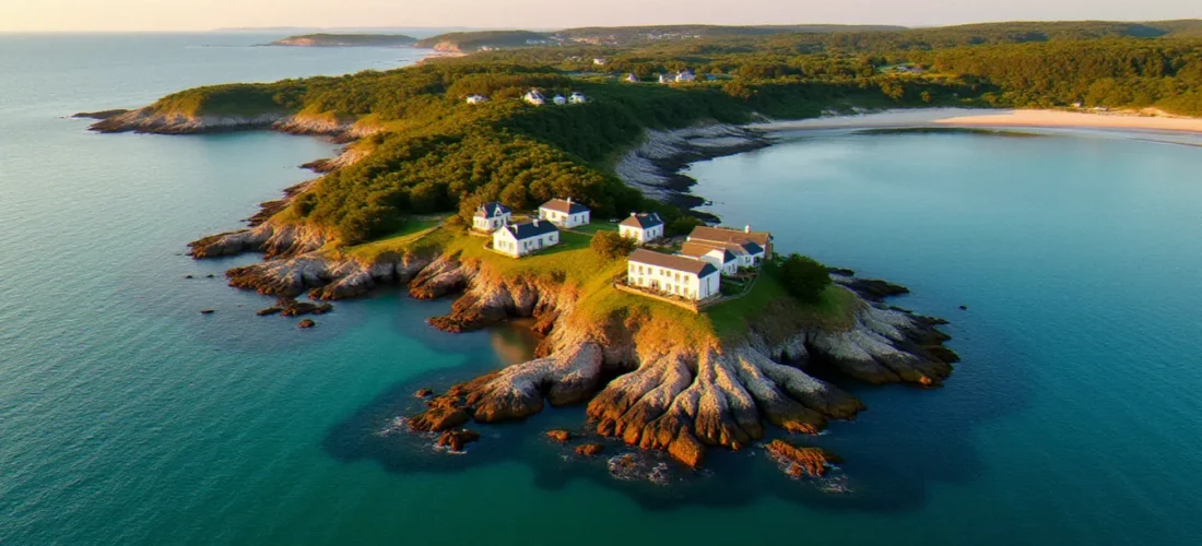 Vue aérienne de la presqu'île de Carantec au