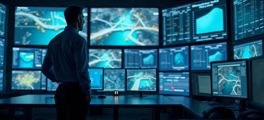 Un technicien analyse les données de gestion efficace