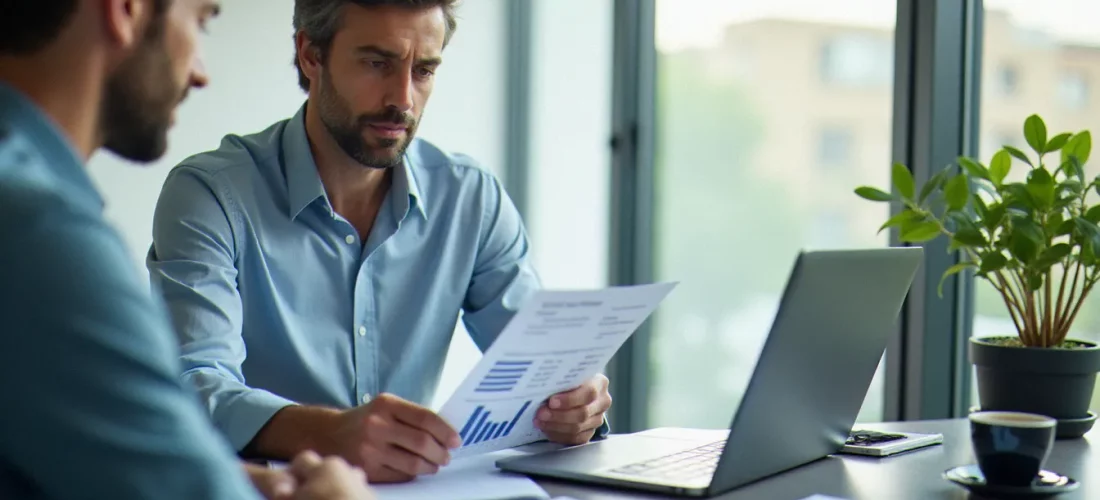 Consultant en gestion analysant les données de gestion