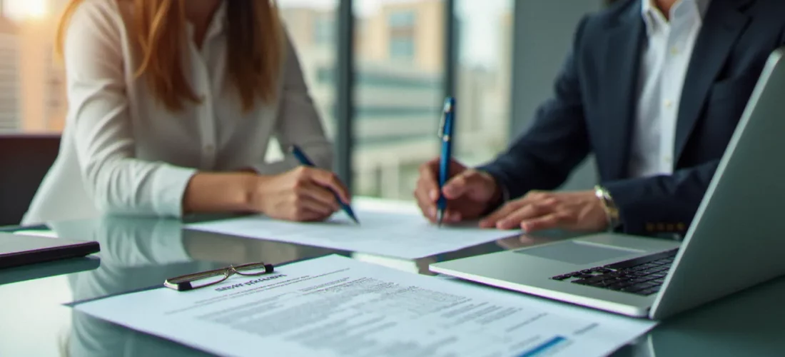 Un administrateur de biens analysant un contrat de