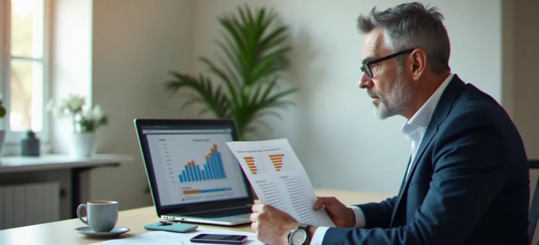 Consultant en gestion analysant les prix de la